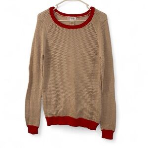 Freeway Red and Tan Knit Blouse